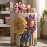Antique Floral Quilted Laundry Basket NCU0PTT832