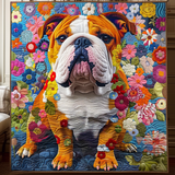 Bulldog Garden Quilted Blanket NCU0DV1470