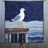 Coastal Seagull Serenity Art Quilt Hanging NCU0PT675