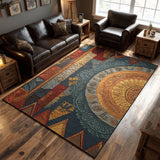 Desert Feather Circle Area Rug NCU0PT11604