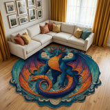 Fire Dragon Custom Shape Area Rug NCU0DK12289