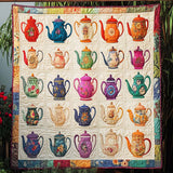 Garden Of Teapots Art Quilt Hanging NCU0NT835