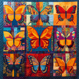 Kaleidoscope of Butterflies Art Quilt Hanging NCU0DV791