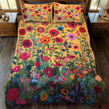 Kaleidoscopic Flowers 3-Piece Quilted Bedding Set NCU0VL389
