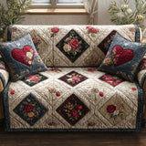 Rustic Country Heart Quilted Sofa Cover NCU0XD2205