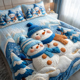 Snowmen Wonderland 3-Piece Quilted Bedding Set NCU0VT308