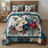 Teal Garden 3-Piece Quilted Bedding Set NCU0NT12330