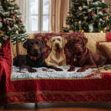 Trio of Labs Quilted Sofa Cover NCU0PT10185