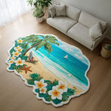 Tropical Beach Escape Custom Shape Area Rug NCU0NT12625