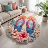 Tropical Bloom Flip Custom Shape Area Rug NCU0NT12629