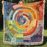 Vibrant Solar Bloom Woven Sofa Blanket NCU0PT4938