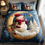 Snowmen Wonderland 3-Piece Quilted Bedding Set NCU0VT308